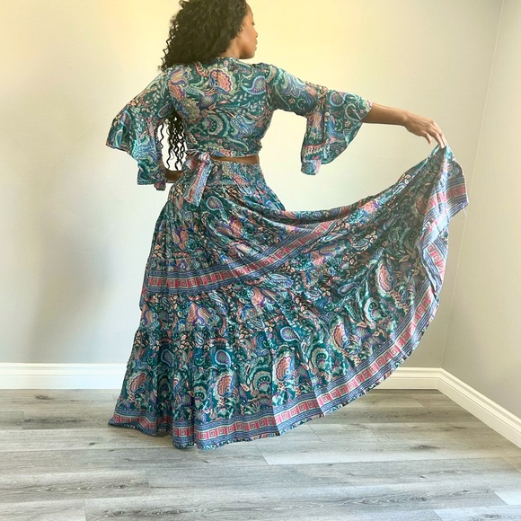 Dress skirt and top set bohemian style boho set flowy summer outfit - Picture 2 of 4